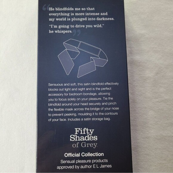 NWT Fifty Shades of Grey Deluxe Blackout Blindfold “All Mine” Satin Mask - Picture 2 of 3